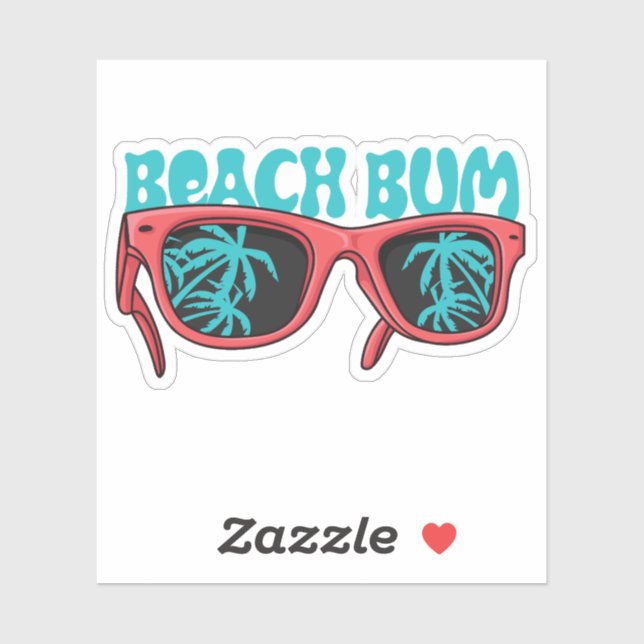Beach bum sunglasses with palm trees (Sheet)