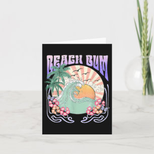 Beach Bum Sunset Summer Vacation Hawaii Family Mat Card