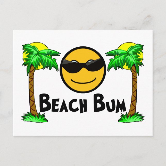 Beach Bum Sunshine & Palm Trees Postcard (Front)