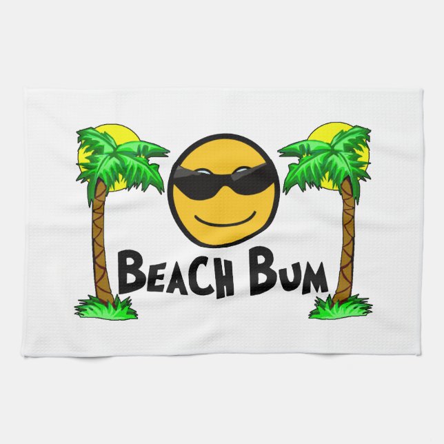 Beach Bum Sunshine & Palm Trees Tea Towel (Horizontal)