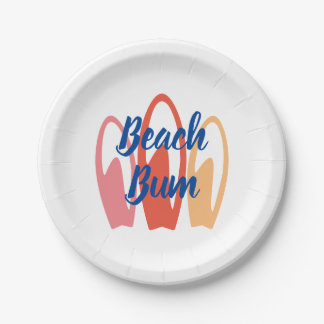 Beach Bum Surfer Party Plate