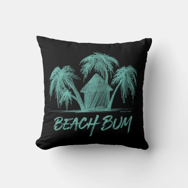 Beach Bum Throw Pillow (Front)