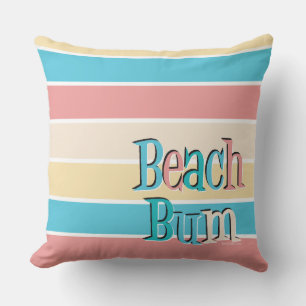 Beach Bum Throw Pillow