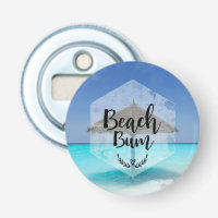 Beach Bum Typography - Umbrella on Tropical Beach