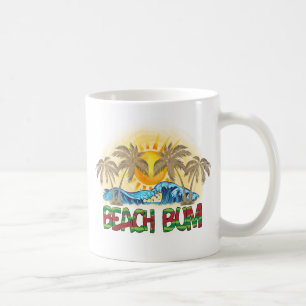 Beach Bum Watermelon, Ocean Waves & Tropical Sun Coffee Mug