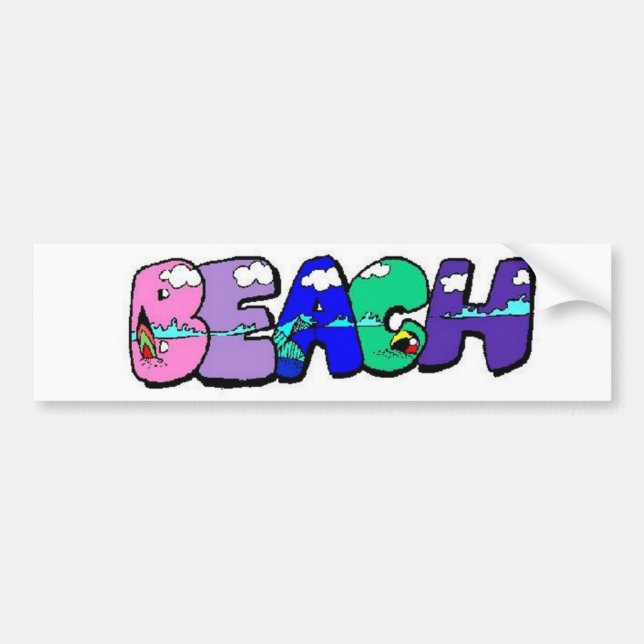Beach Bumper Sticker (Front)