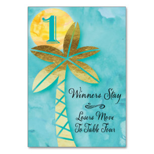 Beach Bunco Table Card #1 To Four