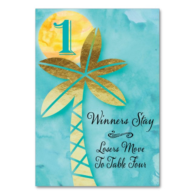 Beach Bunco Table Card #1 To Four (Front)