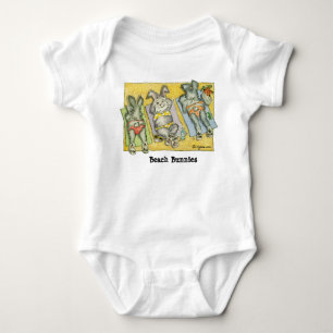 Beach Bunnies Earobics Cartoon Baby Bodysuit