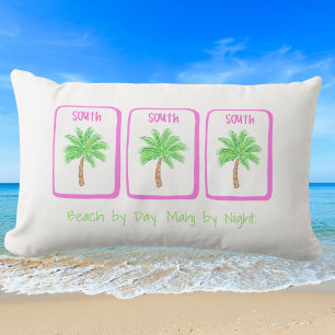 Beach by Day Mahj by Night Coastal Mahjong Lumbar Cushion