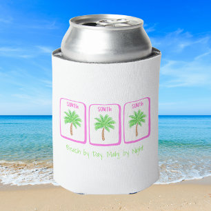 Beach by Day Mahj by Night Custom Coastal Mahjong Can Cooler