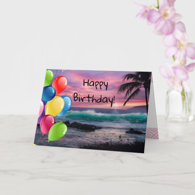 Beach  card (Orchid)