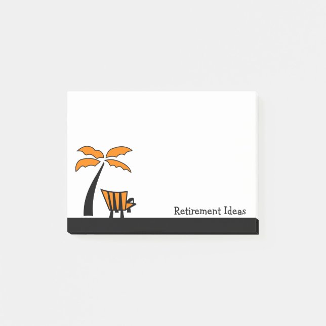 Beach Chair and Palm Tree Retirement Ideas Post-it Notes (Front)