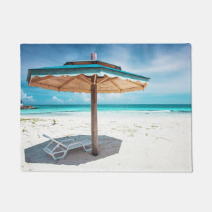 Beach Chair And Umbrella   Silver Sands Beach Doormat