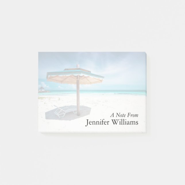 Beach Chair And Umbrella | Silver Sands Beach Post-it Notes (Front)