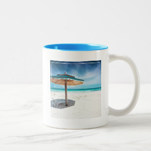 Beach Chair And Umbrella   Silver Sands Beach Two-Tone Coffee Mug
