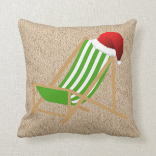 Beach chair Christmas Pillow