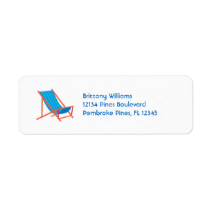 Beach Chair Label Return Address Label