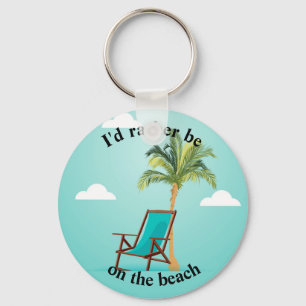 Beach Chair Palm Tree Key Ring