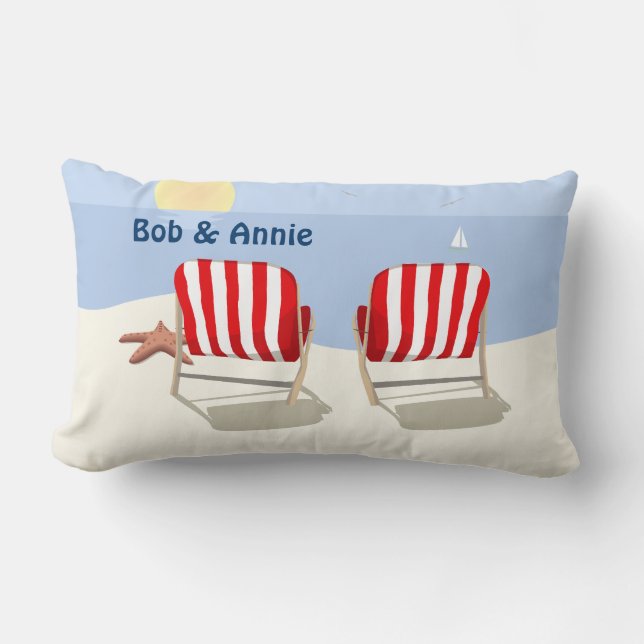 Beach Chair Retired Personalised Pillow (Front)