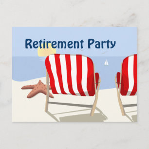 Beach Chair Retirement Party Postcard Invitation