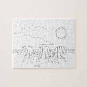 Beach Chairs Adult Colouring Puzzle