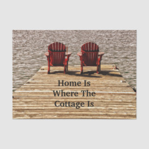 Beach Chairs At Lake Home Is Where The Cottage Is Tissue Paper