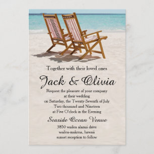 Beach Chairs Destination Wedding Invitation