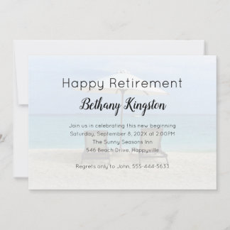 Beach Chairs Happy Retirement Party Invitation