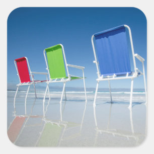 Beach Chairs In Australia Square Sticker