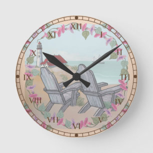 Beach Chairs Lighthouse clock