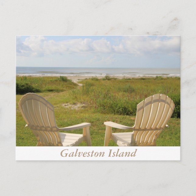 Beach Chairs on Galveston Island Postcard (Front)