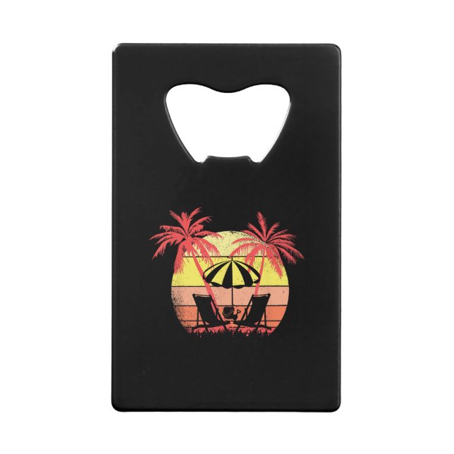 Beach Chairs Parasol Summer Sunset 80s Palm Tree (Front)