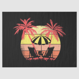 Beach Chairs Parasol Summer Sunset 80s Palm Tree Tissue Paper