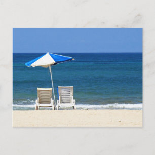 Beach chairs postcard
