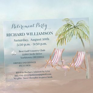 Beach Chairs Retirement Party  Invitation