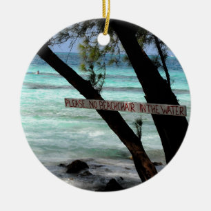 Beach Chairs Rum Point Grand Cayman Ceramic Ornament