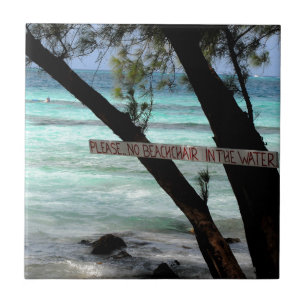 Beach Chairs Rum Point Grand Cayman Ceramic Tile