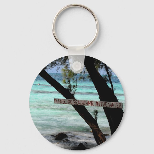Beach Chairs Rum Point Grand Cayman Key Ring (Front)
