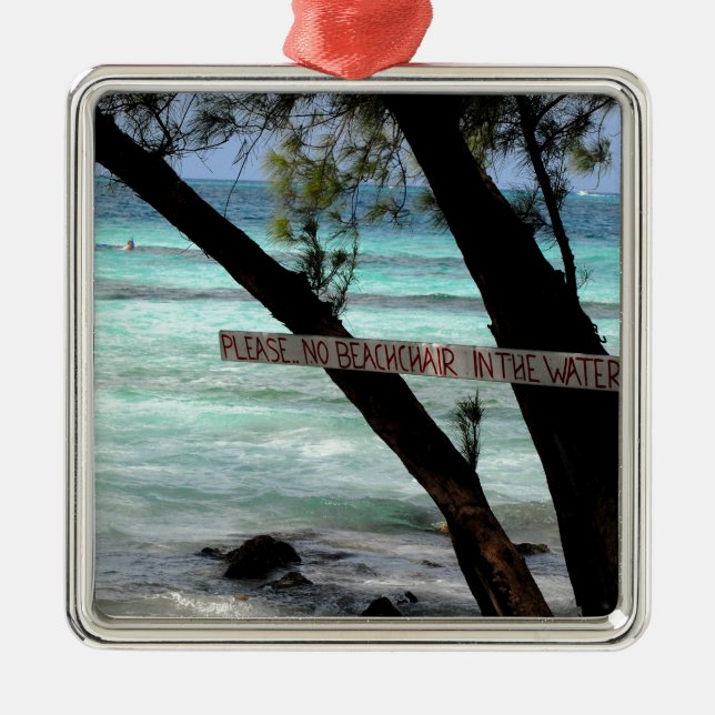 Beach Chairs Rum Point Grand Cayman Metal Tree Decoration (Front)