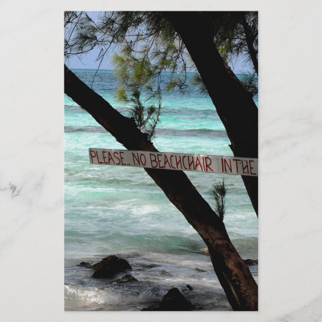 Beach Chairs Rum Point Grand Cayman Stationery (Front)