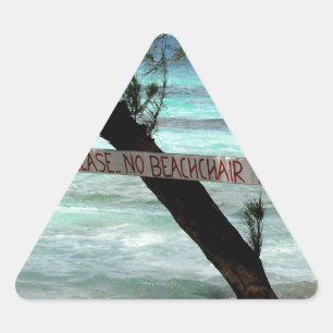 Beach Chairs Rum Point Grand Cayman Triangle Sticker