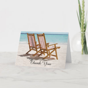 Beach Chairs Wedding Thank You Card