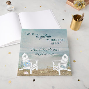 Beach Chairs Wedding Vow Renewal Guest Book