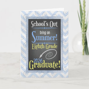 Beach Chalkboard 2025 Eighth Grade Graduation Card