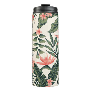 Beach cheerful seamless pattern wallpaper of tropi thermal tumbler