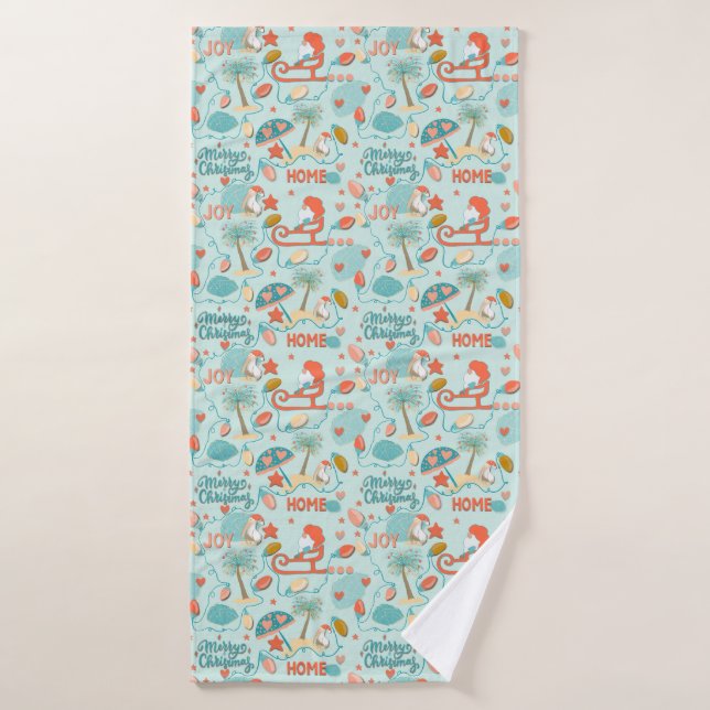 Beach Christmas, coastal holidays, Towel (Bath Towel)