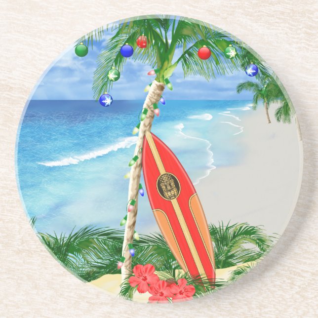 Beach Christmas Coaster (Front)