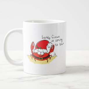 Beach Christmas Crab Large Coffee Mug