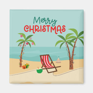 Beach Christmas Cruise Door Magnet